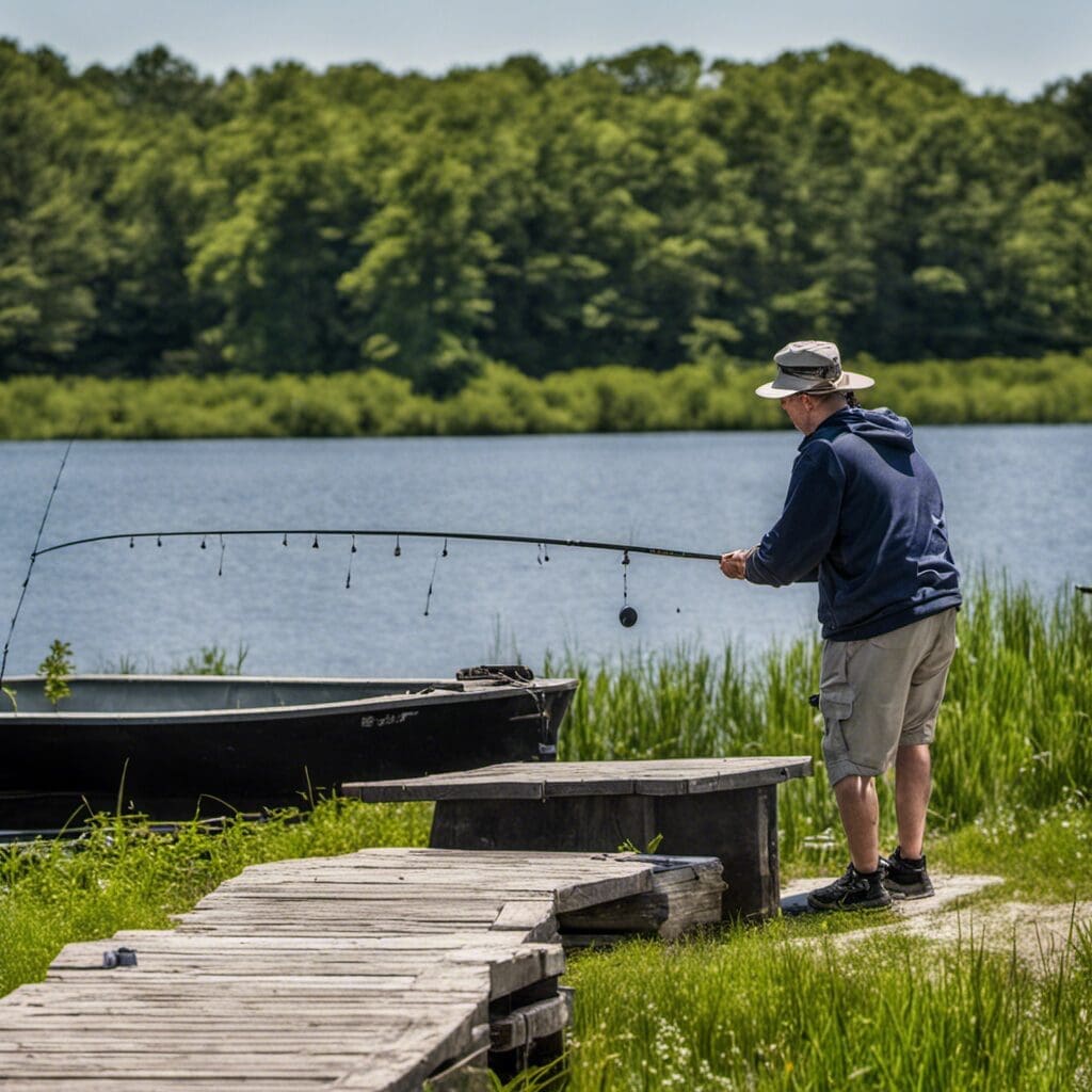 Fishing in Olney Pond (Rhode Island)