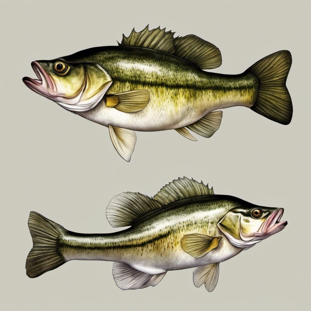Realistic Photo of fishing species: Bass (Largemouth).