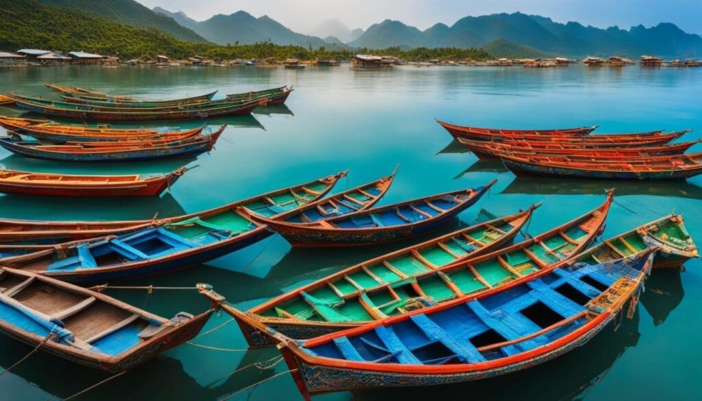 Asian fishing boats