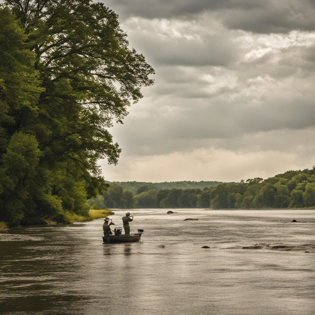 Fishing on river, arkansas
