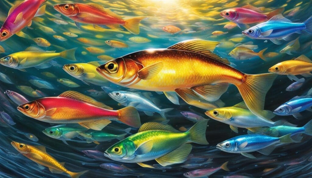 Vibrant Live Bait Fish in a Livewell